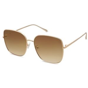 Oversized Square Metal Frame Sunglasses Flat Lens SJ1146 Gradient